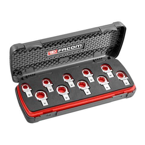 FACOM 13.J10 - 10pc 14x18mm Metric Ring Jaw Spanner Set