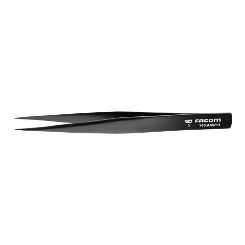 FACOM 140.AAW13 - 130mm Straight Fine Smooth Nose Anti-Reflection Tweezers