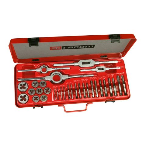 FACOM 221.227J1 - 9pc M3-M12 HSS Tap + Die Tread Cutter Set