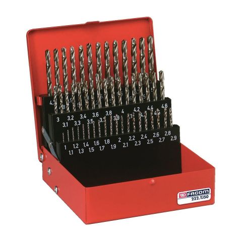 FACOM 222A.TJ50 - 50pc 1-5.9mm HSS Twist Drill Bit Set