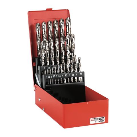 FACOM 222A.TJ19 - 19pc 1-10mm HSS Twist Drill Bit Set