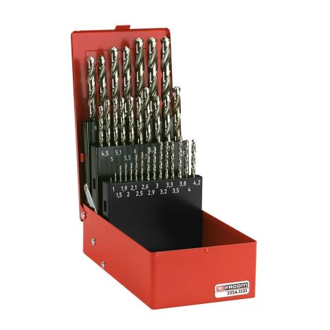 FACOM 222A.TJ32 - 32pc 1-10.5mm HSS Twist Drill Bit Set