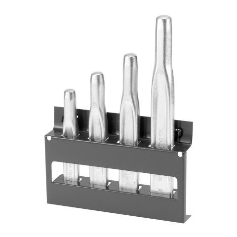 FACOM 262A.JS4 - 4pc Round Head Fullered Flat Blade Chisel Set + Rack