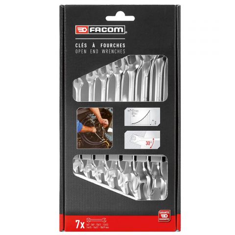 FACOM 44.J7PB - 7pc Metric Open Jaw Spanner Set