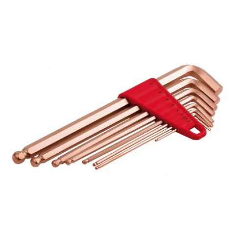 ENDRES 0250069C - 10pc Non-Sparking Long Metric Ball Hex Key Clip Set