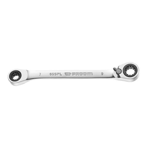 FACOM 65.XSPL - 12pt Spline Ratchet Offset Ring Spanner