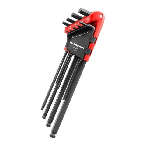 FACOM 83S.JP9AL - 9pc Extra Long Metric Ball Hex Key Clip Set