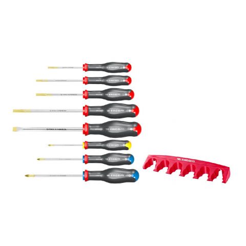 FACOM AT.8PB - 8pc Slotted Phillips Pozidriv Screwdriver Set + Rack