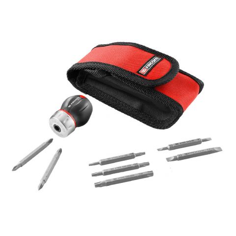 FACOM ATCL.S14PB - 9pc Protwist Stubby Ratchet Screwdriver Set + Bits + Pouch