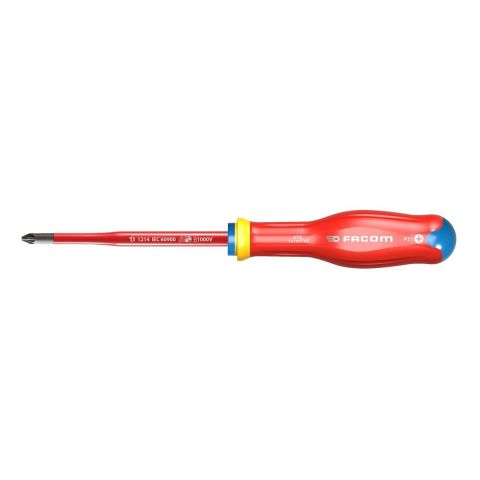 FACOM ATDXTVE - Insulated Pozidriv Protwist Thin Blade Screwdriver