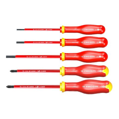 FACOM ATP.J5VE - 5pc Insulated Slotted Phillips Protwist Screwdriver Set