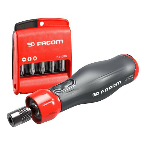 FACOM ATPA4V.J12IPB - 4V E-Protwist Screwdriver + 10pc PH+PZ+HX 1/4" Hex Drive 50mm Screwbit Set