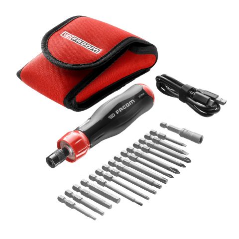 FACOM ATPA4V.J16PB - 4V E-Protwist Screwdriver + 15pc 1/4" Hex Drive Screwbit Set