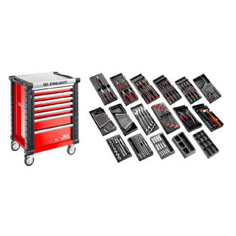 FACOM CM.166 - 166pc General Metric Tool Kit In Modules + Roller Cabinet