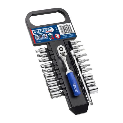 EXPERT by FACOM E030727 - 22pc 1/4" Square Drive Metric 6pt Socket + Bits Set
