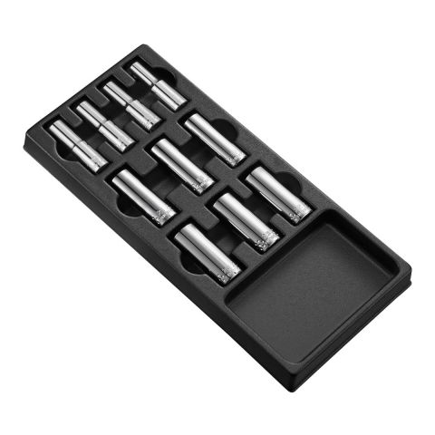EXPERT by FACOM E032201 - 10pc 1/2" Square Drive Metric 6pt + 12pt Long Socket Module
