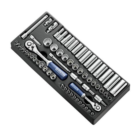 EXPERT by FACOM E034853 - 62pc 1/4" + 3/8" Square Drive Metric 6pt Torx Socket Module + Bits
