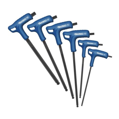 EXPERT by FACOM E121616 - 6pc Metric Ball Hex Comfort Grip T-Handle Key Set