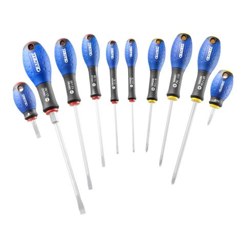 EXPERT by FACOM E160905 - 10pc Slotted Phillips Comfort Grip Screwdriver Set