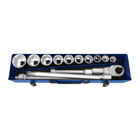 EXPERT by FACOM E194682 - 14pc 3/4" Square Drive Metric 6pt Socket + Ratchet Set