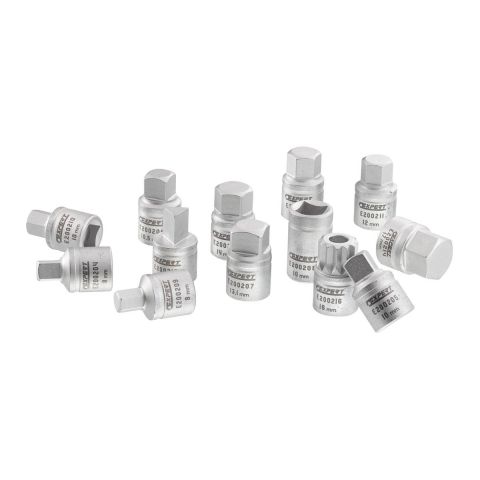 EXPERT by FACOM E200203 - 13pc 3/8" Square Drive Oil Drain Plug Socket + Bits Set