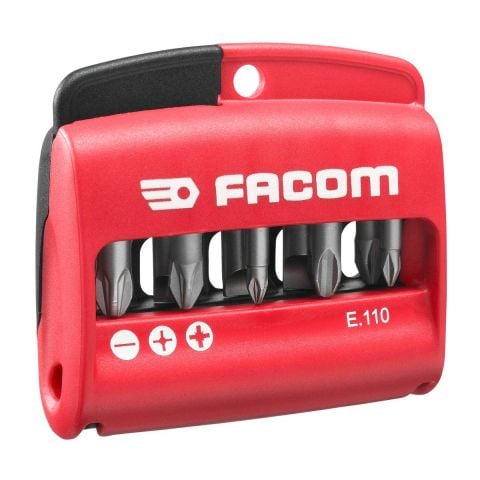 FACOM E.110 - 10pc SL+PZ+PH 1/4" Hex Drive 25mm Screwbit Set