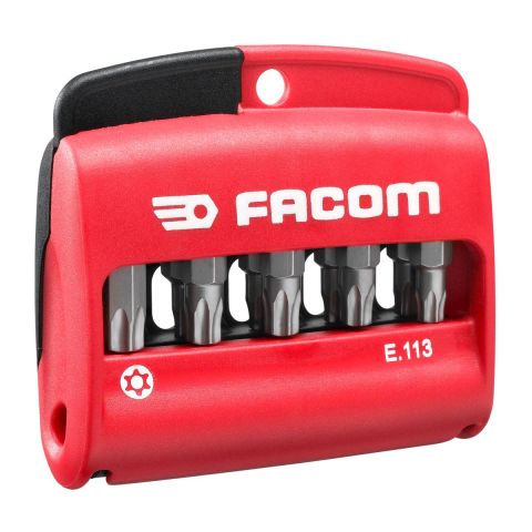 FACOM E.113PB - 10pc Resistorx 1/4&quot; Hex Drive 25mm Screwbit Set