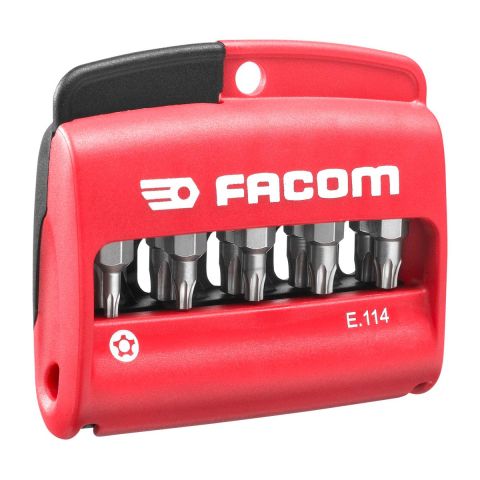 FACOM E.114PB - 10pc Tamper Torx Plus 1/4&quot; Hex Drive 25mm Screwbit Set