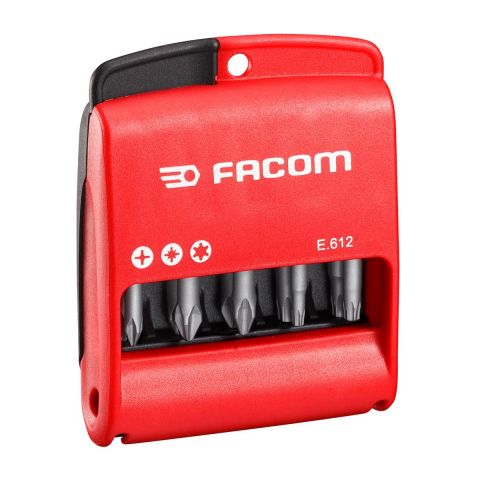 FACOM E.612PB - 10pc PH+PX+TX 1/4&quot; Hex Drive 50mm Screwbit Set