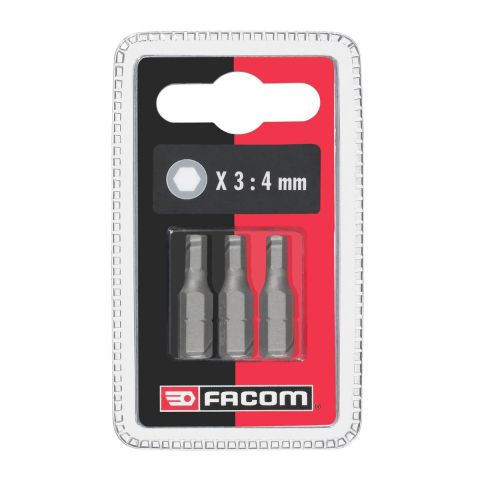 FACOM EH1.J3 - 3pc Hex 1/4" Hex Drive 25mm Screwbit Set