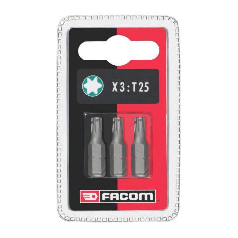 FACOM EX1XXM.J3 -T10 3pk Torx 1/4" Hex Drive 25mm Screwbit