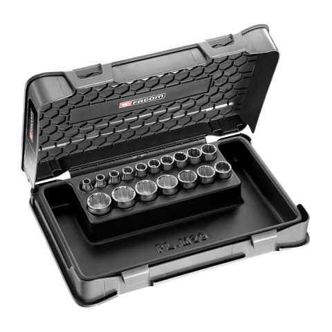 FACOM J.400 - 17pc 3/8" Square Drive Metric 12pt Socket Set + Case