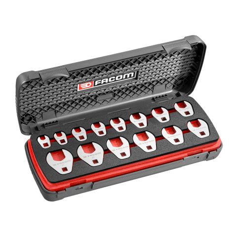 FACOM J.J14CF - 14pc 3/8" Square Drive Metric Crows Foot Flat Spanner Set