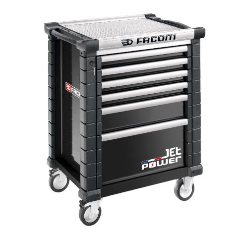 FACOM JET.6NM5APOWER - JET+ 6 Drawer 5 Mod Roller Cabinet With Power Drawer Black