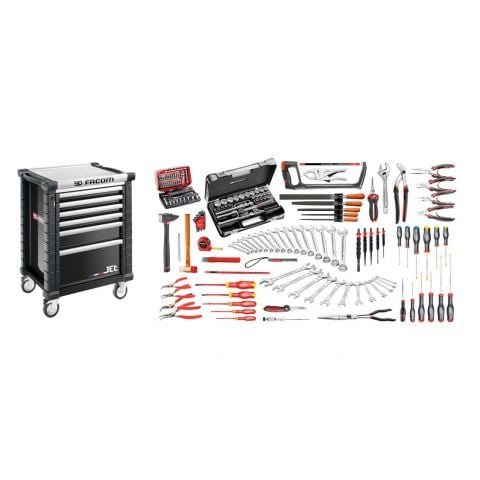 FACOM JET6.M130A - 165pc General Metric Tool Kit + Roller Cabinet