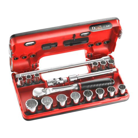 FACOM JL.DBOX112PB - 18pc 3/8" Square Drive Metric 12pt Socket + JL.161 DBox Set