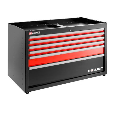 FACOM JLS3-MBDPOWER - JETLINE+ Wide 6 Drawer 6+ Mod Base Unit With Power Drawer Red