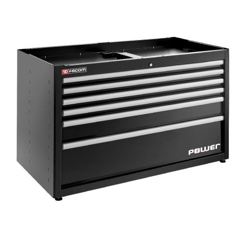 FACOM JLS3-MBDPOWERBS - JETLINE+ Wide 6 Drawer 6+ Mod Base Unit With Power Drawer Black