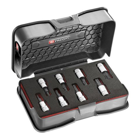FACOM JTM.J8MGRPPB - 8pc 3/8" Square Drive Metric Anti Slip OGV Hex Bit Socket Set + Case