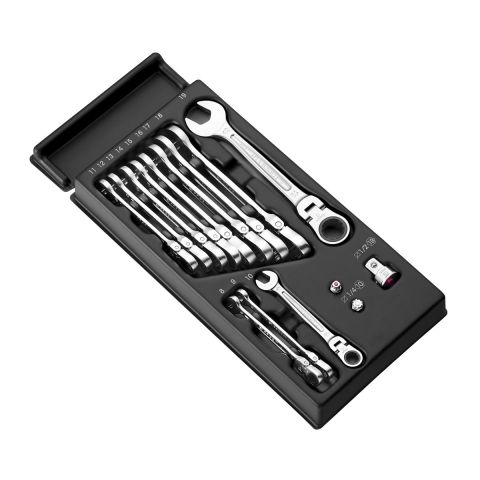 FACOM MOD.467BFJ12PB - 12pc Metric Hinged Ratchet Combination Spanner Module