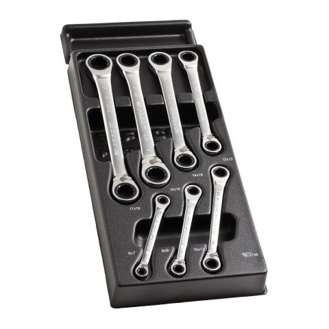 FACOM MOD.65J7PB - 7pc Metric Ratchet Offset Ring Spanner Module