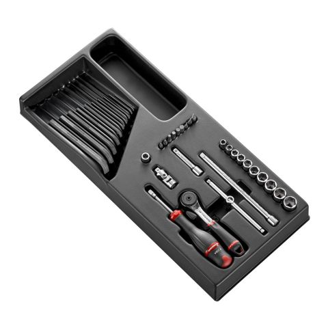 FACOM MOD.R161-26 - 36pc 1/4" Square Drive Metric 6pt Socket Module + R.161B + Bits + Keys