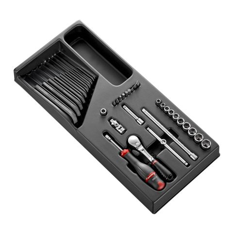 FACOM MOD.RL161-26 - 36pc 1/4" Square Drive Metric 6pt Socket Module + RL.161 + Bits + Keys