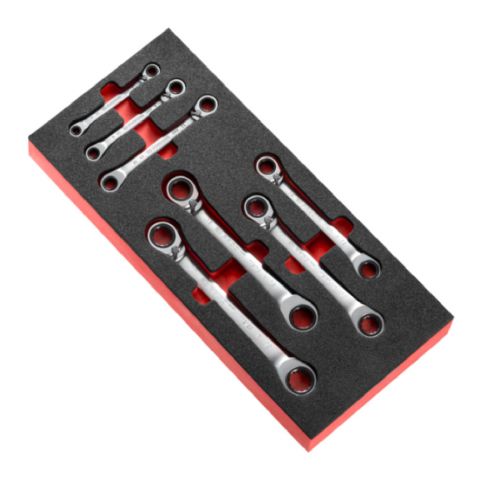 FACOM MODM.65J7 - 7pc Metric Ratchet Offset Ring Spanner Foam Module