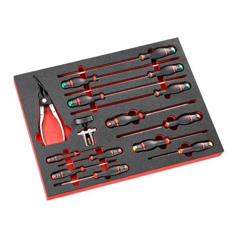 FACOM MODM.A8XLPB - 15pc Slotted Phillips Torx Protwist + Trim + Wiper Remover Foam Module