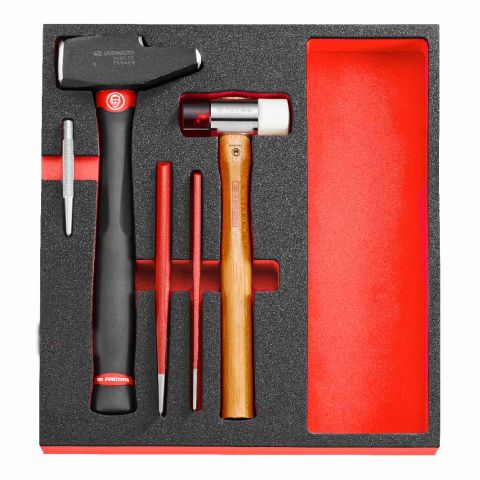 FACOM MODM.MI10XLPB - 5pc Point Pein Hammer Impact Tools Foam Module