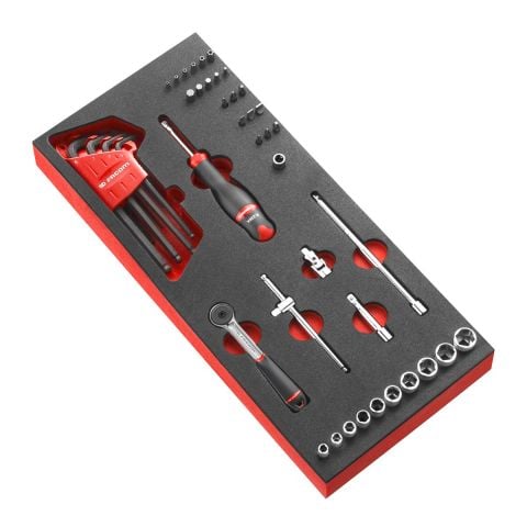 FACOM MODM.R161-36 - 46pc 1/4" Square Drive Metric 6pt Socket Foam Module + R.161B + Bits + Keys