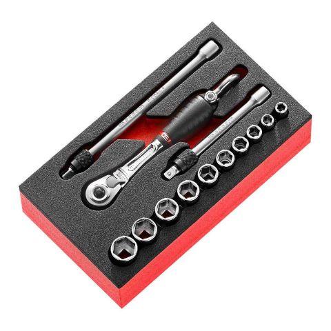 FACOM MODM.RL1SLS - 13pc SLS Tethered 1/4&quot; Square Drive Metric 6pt Socket Foam Module + RL.171