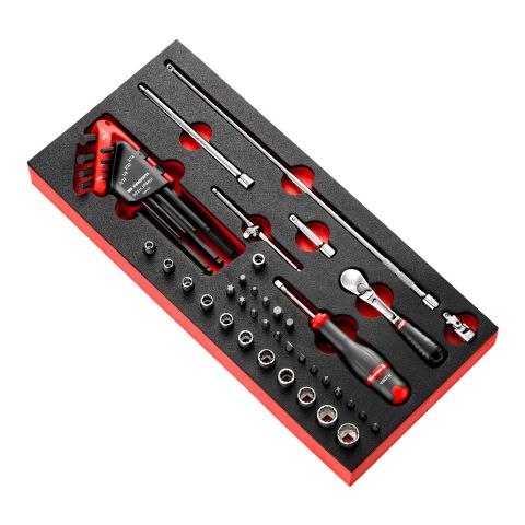 FACOM MODM.RL2U - 40pc 1/4" Square Drive Inch 12pt Socket + RL.161B + Bits + Keys Foam Module