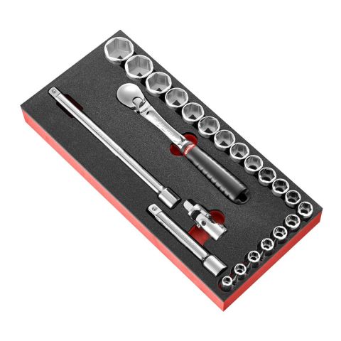 FACOM MODM.SL161-36 - 23pc 1/2" Square Drive Metric 6pt Socket Foam Module + SL.161
